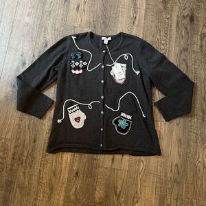 Tog Shop Christmas Sweater Medium Mitten Embroidered
